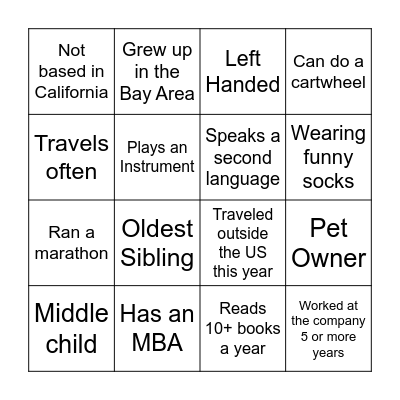 WorkSpan Bingo Card