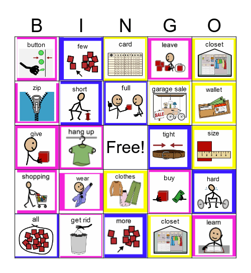 What fits? Bingo Card