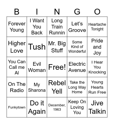 Bingo 10/22/25 Bingo Card