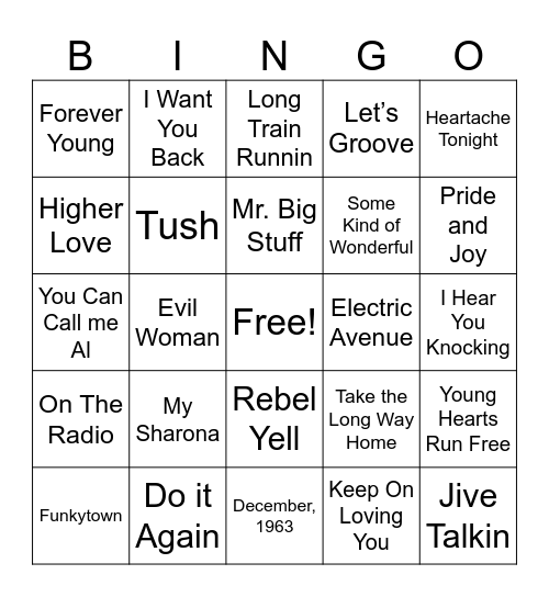 Bingo 10/22/25 Bingo Card