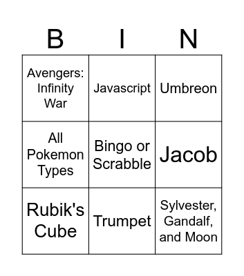 IC Bingo Card