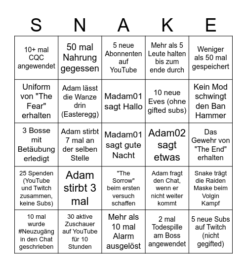 Adam01 MGS3 Bingo Card