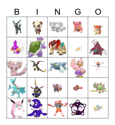 Randomly Generated Shiny Bingo Card