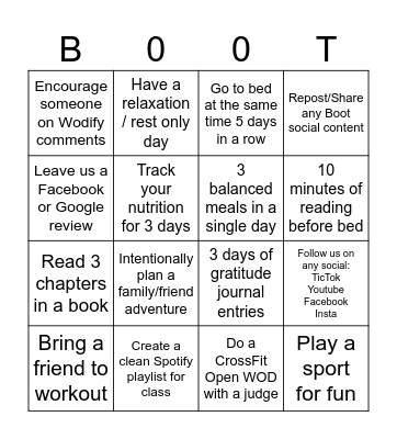 HEALTHY HABITS BINGO Card