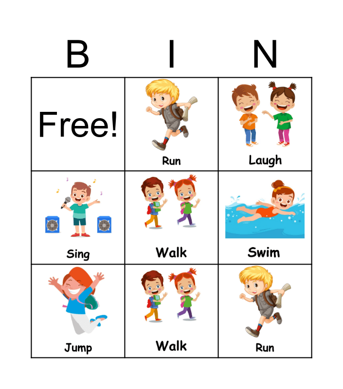 ACTIONS Bingo Card