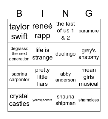 infinite craft date night <3 Bingo Card