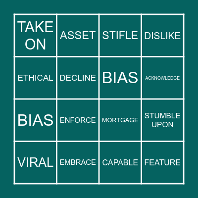 Vocabulary Bingo Card