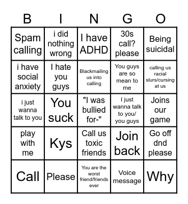 Evan is angry v1 Bingo Card