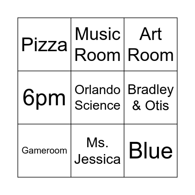 Bradley Otis BGC Bingo Card