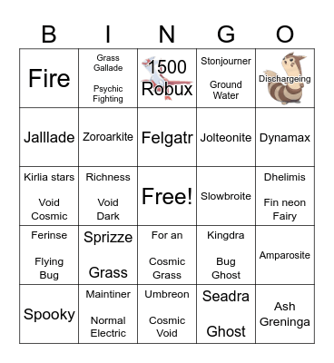 Pokemon Bingo Card