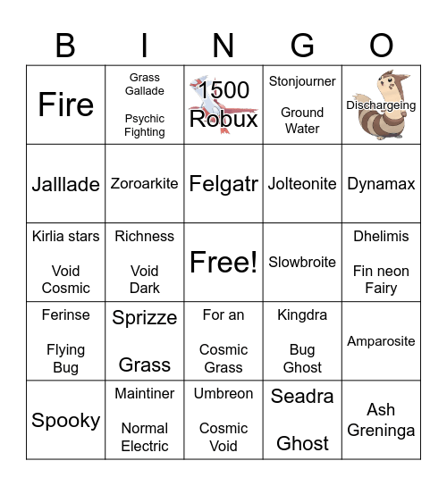 Pokemon Bingo Card