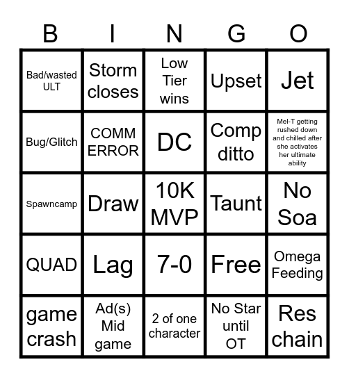 Foam Bingo Card