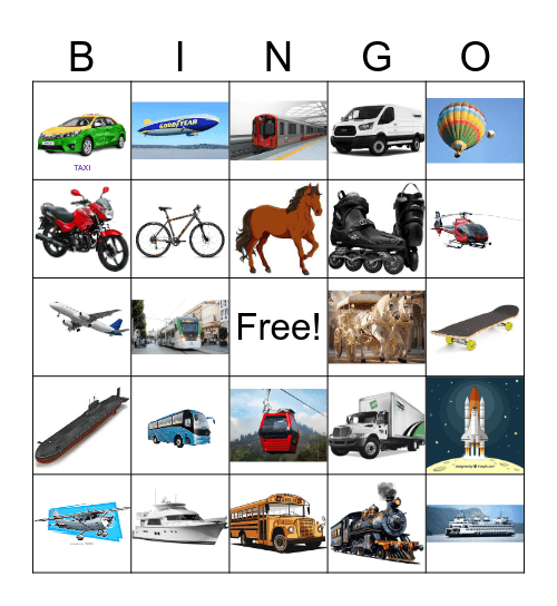 TRANSPORTATION Bingo Card