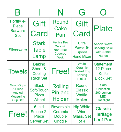 Lauren's Bridal Bingo Card