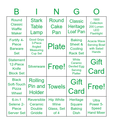 Lauren's Bridal Bingo Card