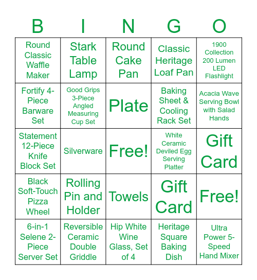 Lauren's Bridal Bingo Card