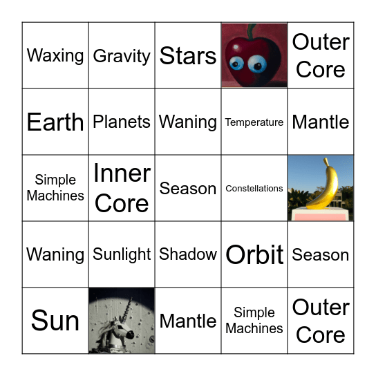 Science Bingo BONANZA ! Bingo Card