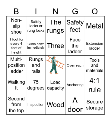 Ladder Safety Bingo Card