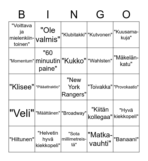 5.3.2013 Bingo Card