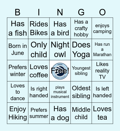 Beam Women's League Bingo Card