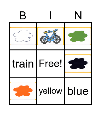 Fly High1 toys/colours Bingo Card