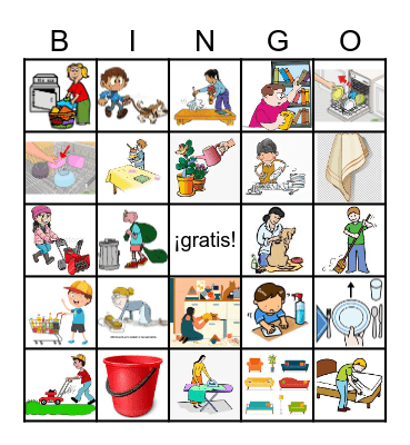 Los quehaceres Bingo Card