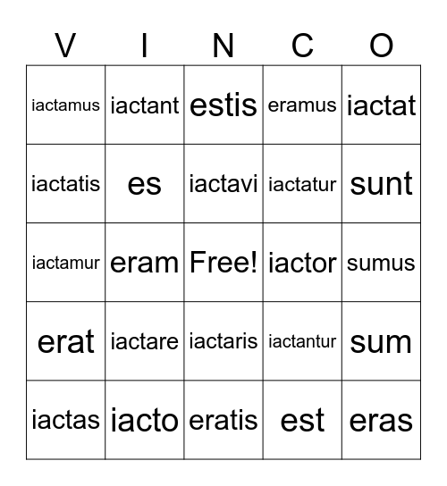 Passive Voice Review Bingo Card