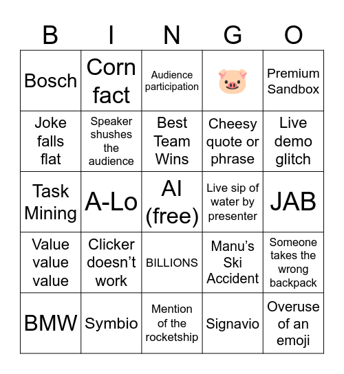Product Team AllHands Bingo Card