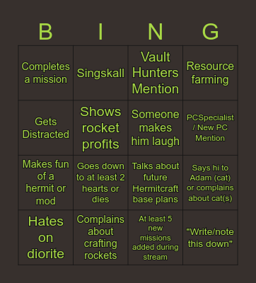 ISKALL HC BING(O) Bingo Card