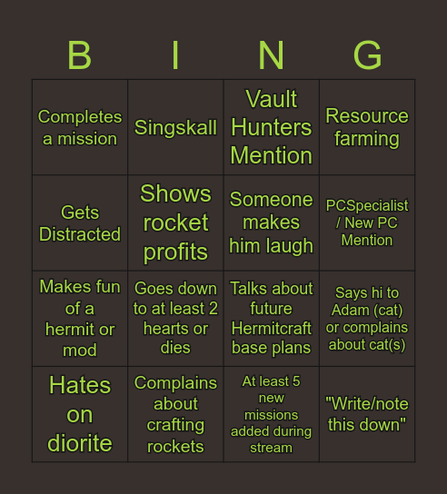 ISKALL HC BING(O) Bingo Card