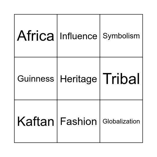 Threads of Tradition Bingo Card
