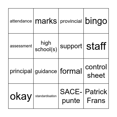 Slushies in die Saal Bingo Card