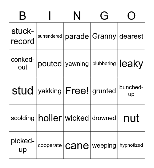 Chapter 11 and 12 Bingo Card