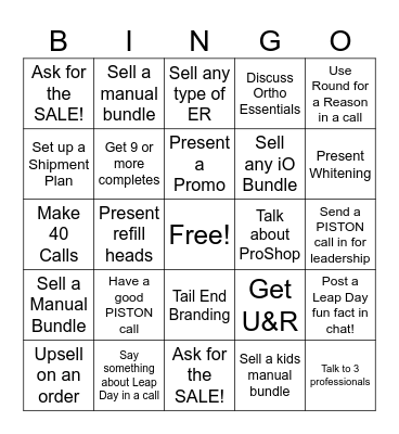 POH Leap Day Bingo Card