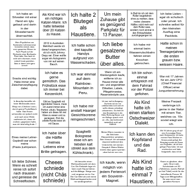 Fun Facts - Bingo Card
