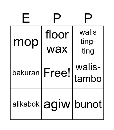 Maglinis Tayo! Bingo Card