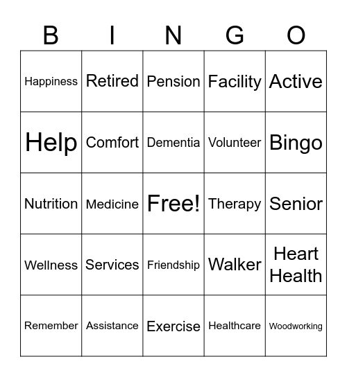 AGING Bingo Card