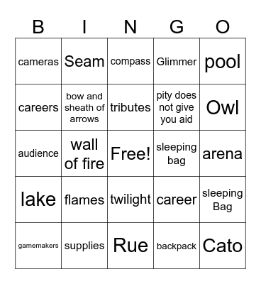 The Hunger Games Ch. 13 Bingo Card