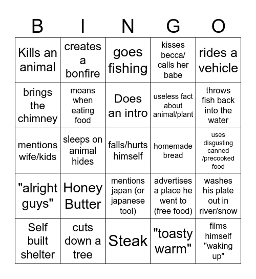 Outdoor Bingo Card
