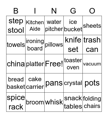 BRIDAL BINGO Card