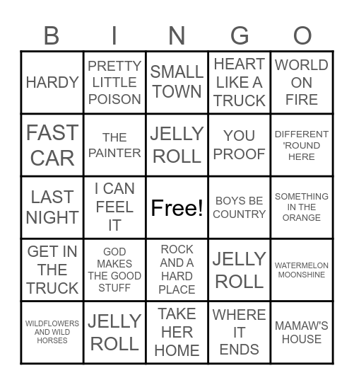 RADIO BINGO Card