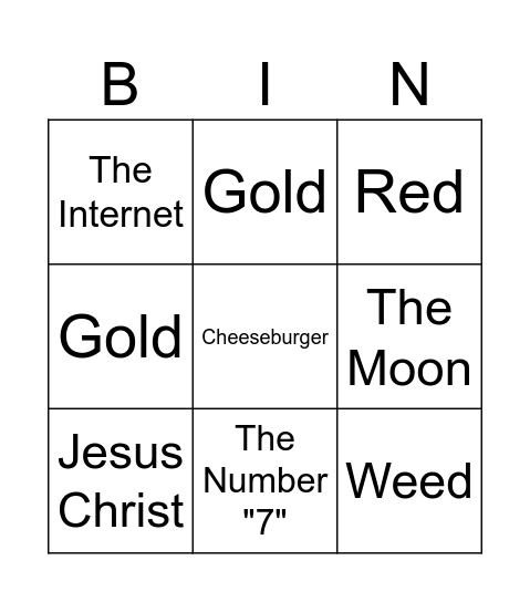 Infinite Craft Bingo Card