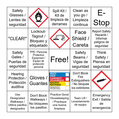 March 2024 BONUS GAME! Safety Bingo / bingo de seguridad Bingo Card