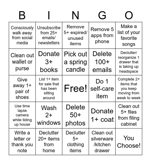 March Bingo Card