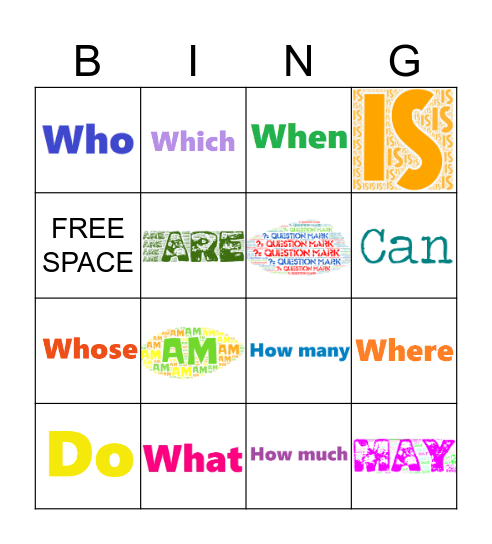 English Questions Bingo Card