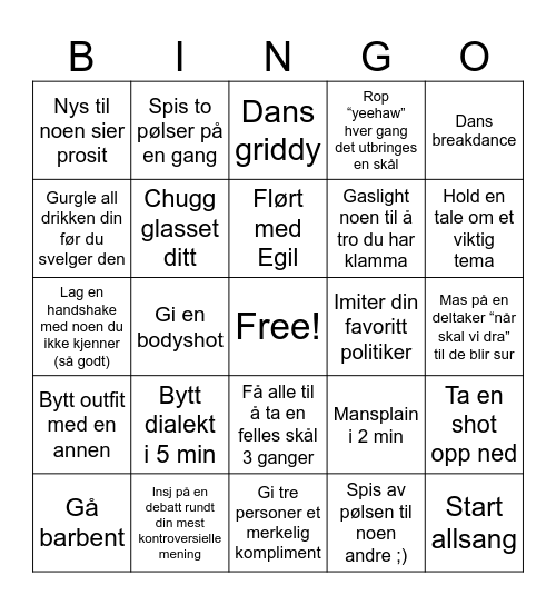 SPRIT INN/UT Bingo Card