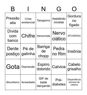 Bingo dos 30 Bingo Card