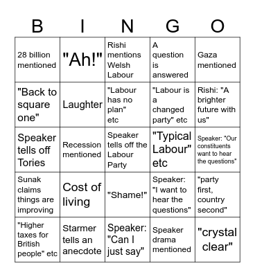 pmq bingo feb28 Bingo Card