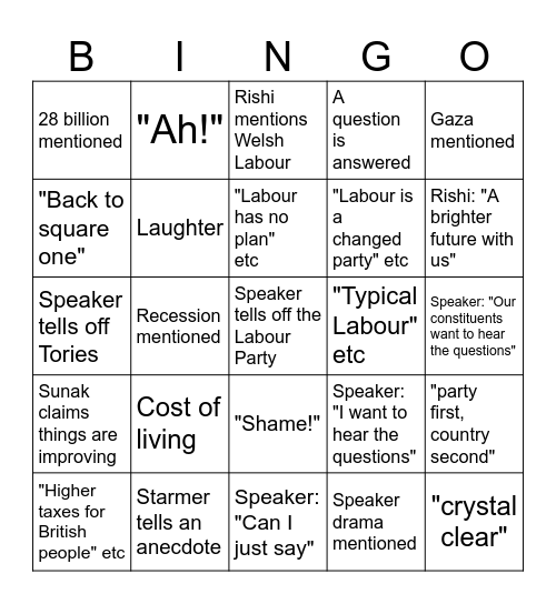 pmq bingo feb28 Bingo Card