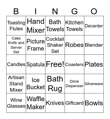 Katie's Bridal Bingo  Bingo Card